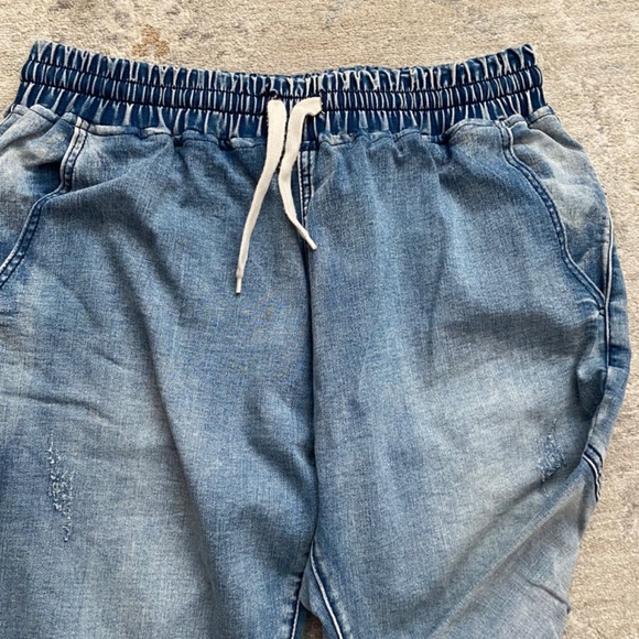 Stretchy Cropped Jogger Jeans with Stars Lounge Casual Stylish - Picture 6 of 12